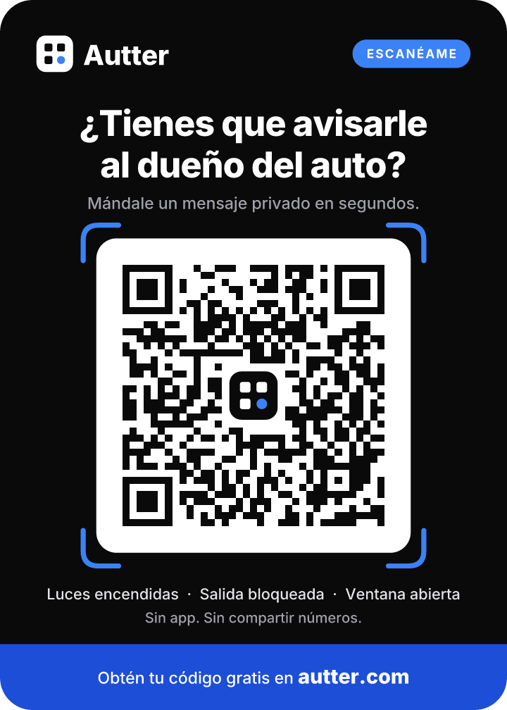 Ejemplo de una calcomanía de Autter para el parabrisas
